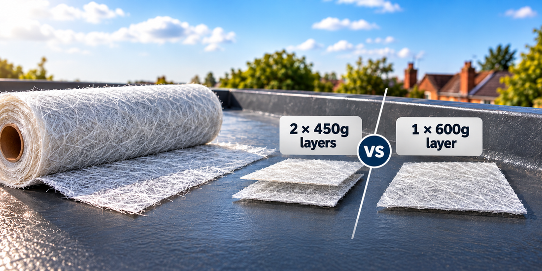 450g vs 600g fibreglass roof matting comparison