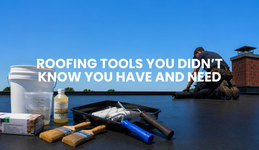 Professional GRP roofing tools including rollers, brushes, buckets, and resins  for a DIY installation.