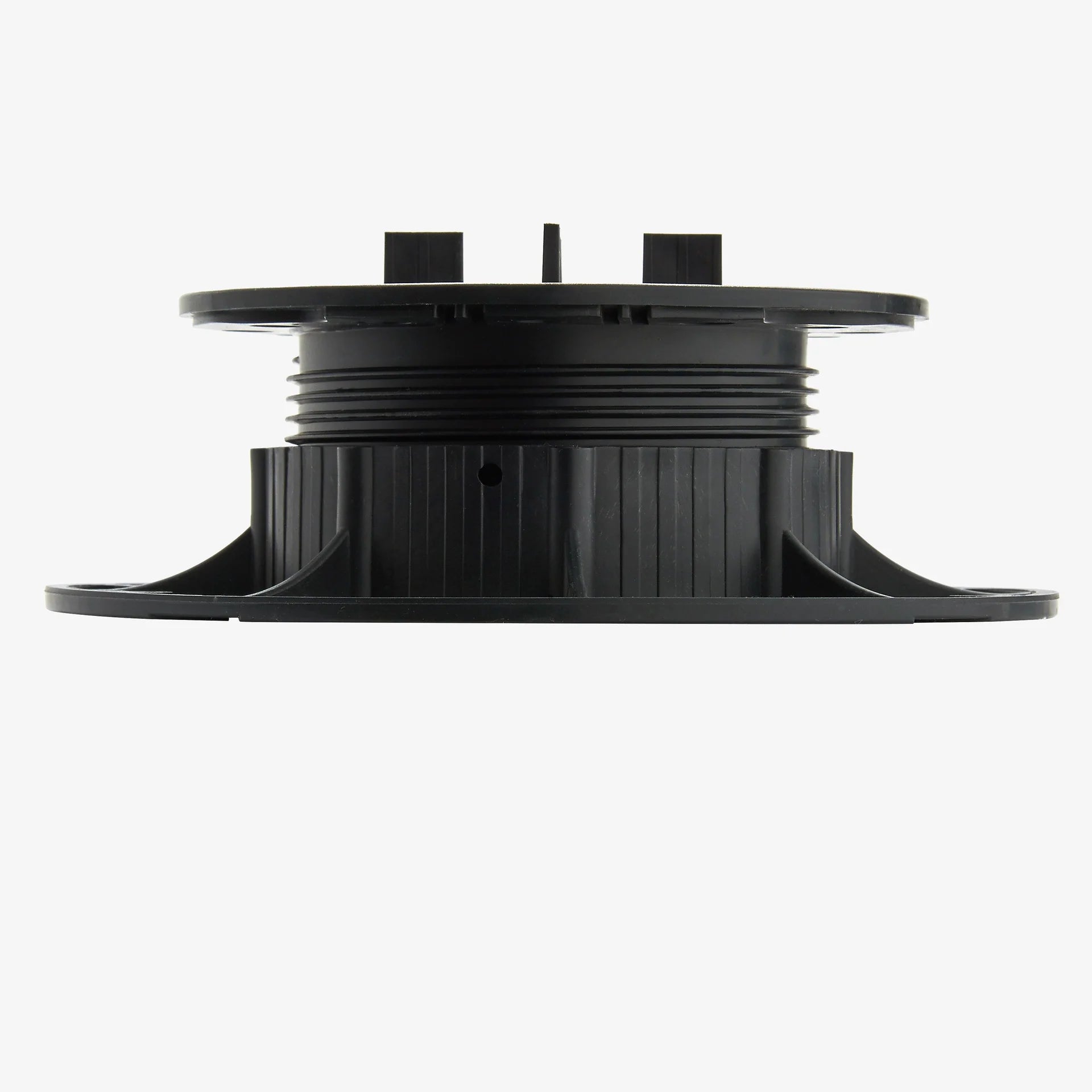 Paving Pedestal Supports showcasing the robust design and eco-friendly materials made from 90% recycled polypropylene, ideal for patios, terraces, and commercial outdoor spaces.