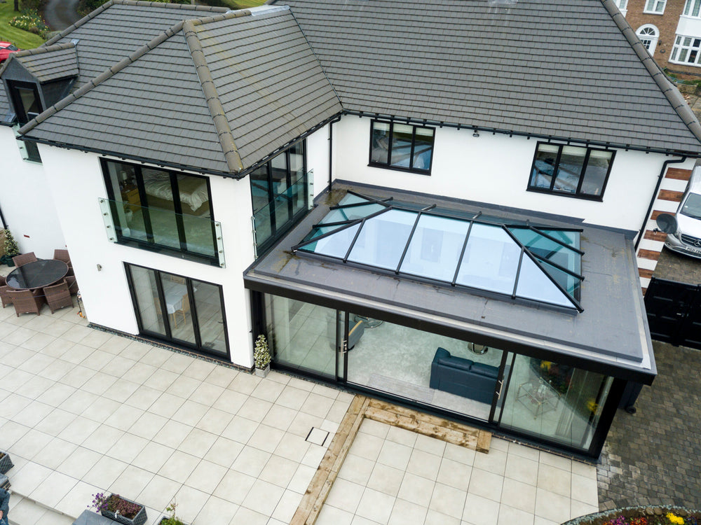 Wendland roof lantern installed on a flat-roof extension