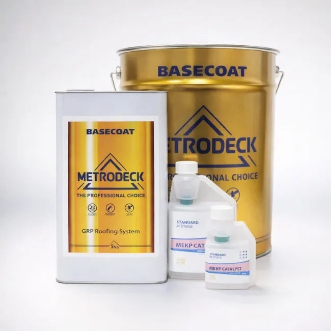 Metrodeck GRP roofing kit with 450gsm fiberglass matting and BS476 Part 3 FAA fire retardant rating _ Apex