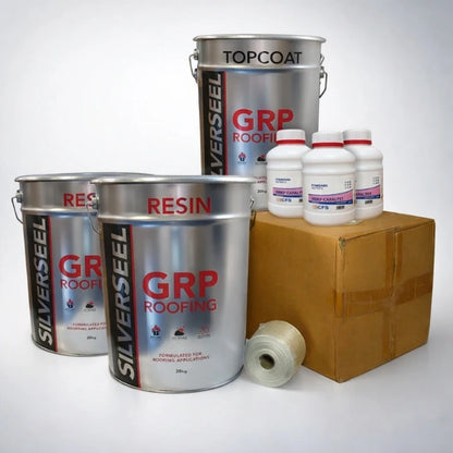 Silverseel Fire rated to BS476 Part 3 FAB 1 layer 450g CSM GRP Roofing Kit  Meets  Build Regulations, Free Delivery