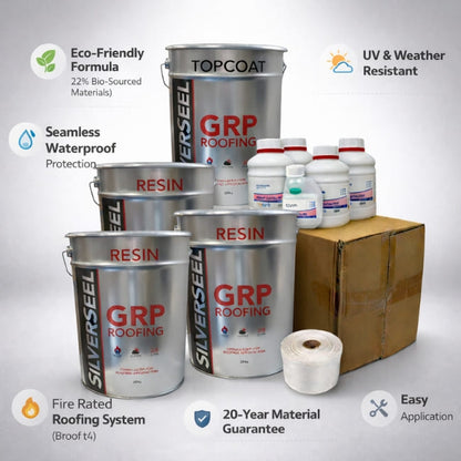 Silverseel Fire rated to BRoof(t4)  Heavy Duty  600g CSM GRP Eco-Conscious Formulation