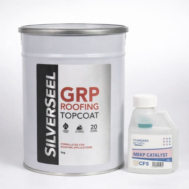 Silverseel Fire rated to BRoof(t4)  Heavy Duty  600g CSM GRP Eco-Conscious Formulation