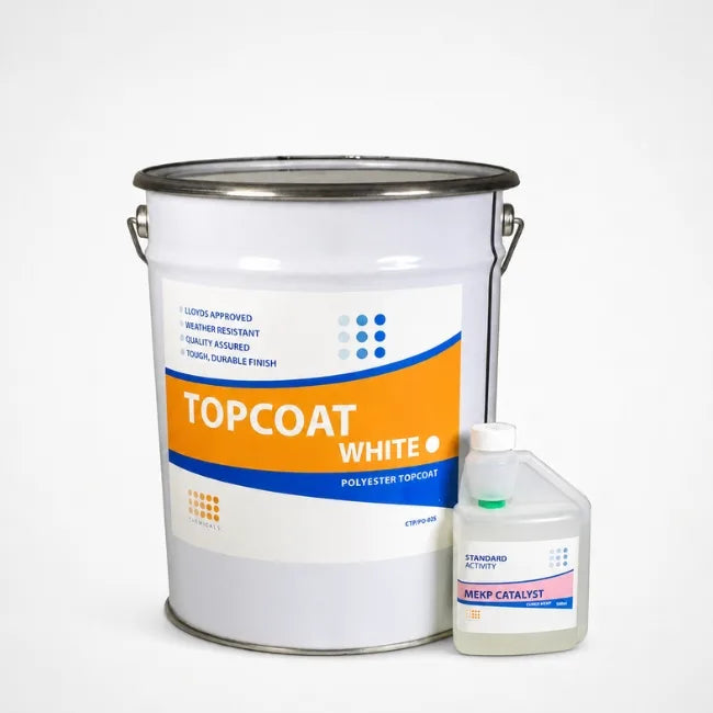 Topcoat White polyester topcoat with MEKP catalyst for GRP fibreglass flat roofing