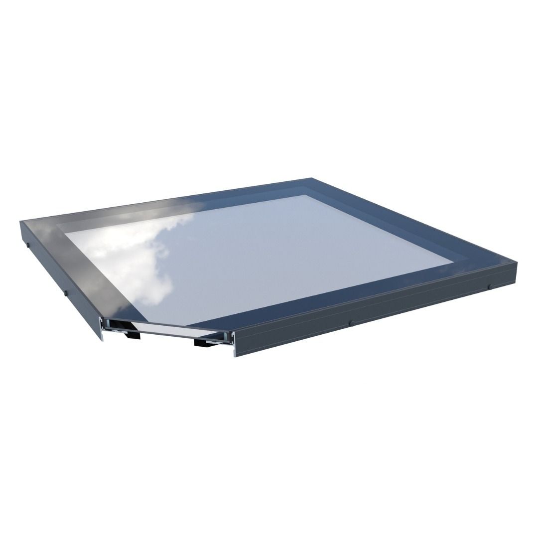 Brightside flat rooflight cross-section showing the glazing and kerb relationship