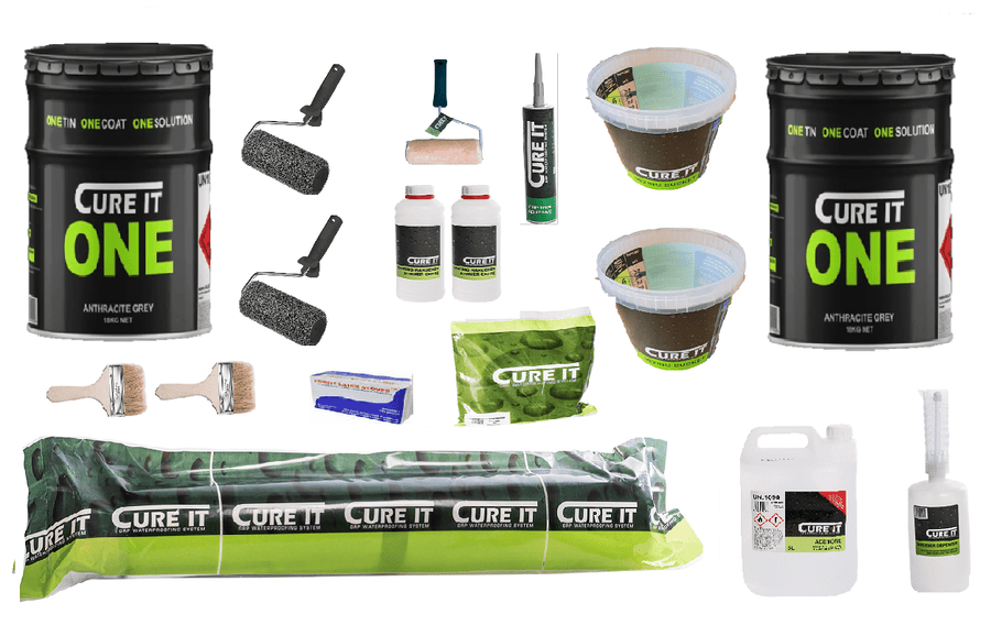 Cure It ONE anthracite grey GRP roofing kit