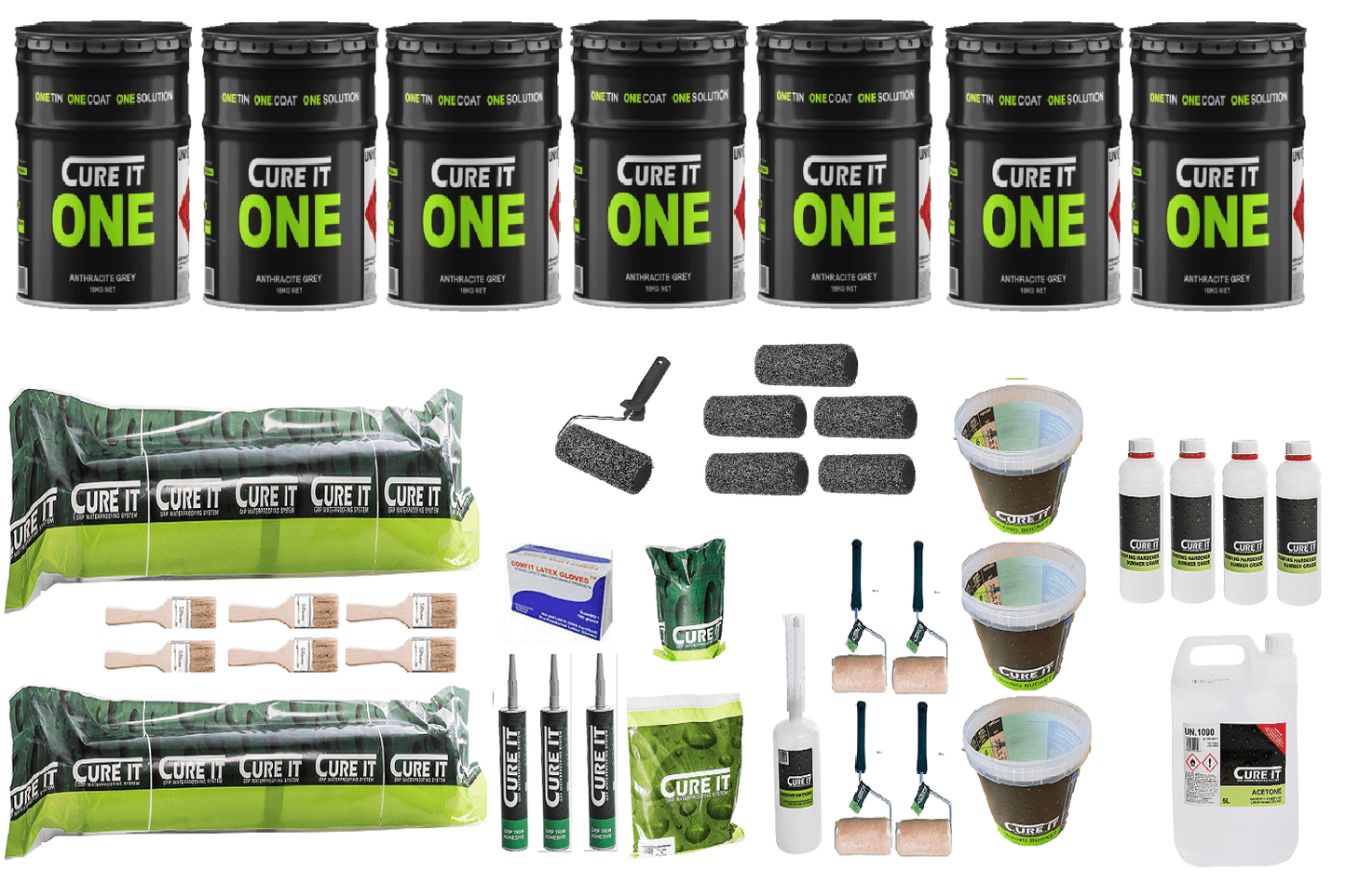 Cure It ONE Roof Kits - Anthracite Grey, Fast Single Coat Application, 20 - Year Guarantee - Apex