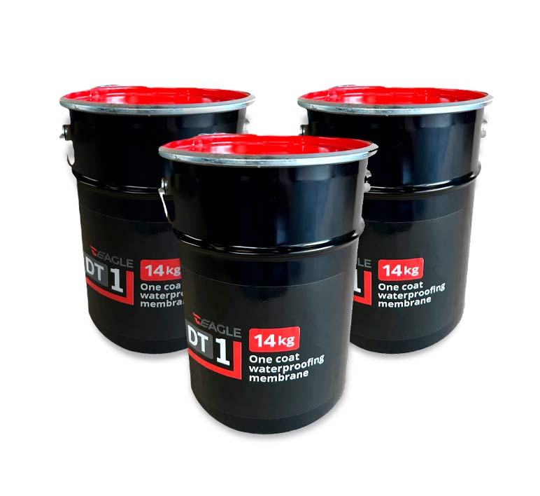 EAGLE DT1 One Coat Waterproofing Membrane 14kg – UV-Resistant Hybrid Polyurethane in Traffic Grey finish