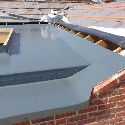 Demonstration of the Tekshield Roofing Kit's color-change curing system for easy application monitoring.
