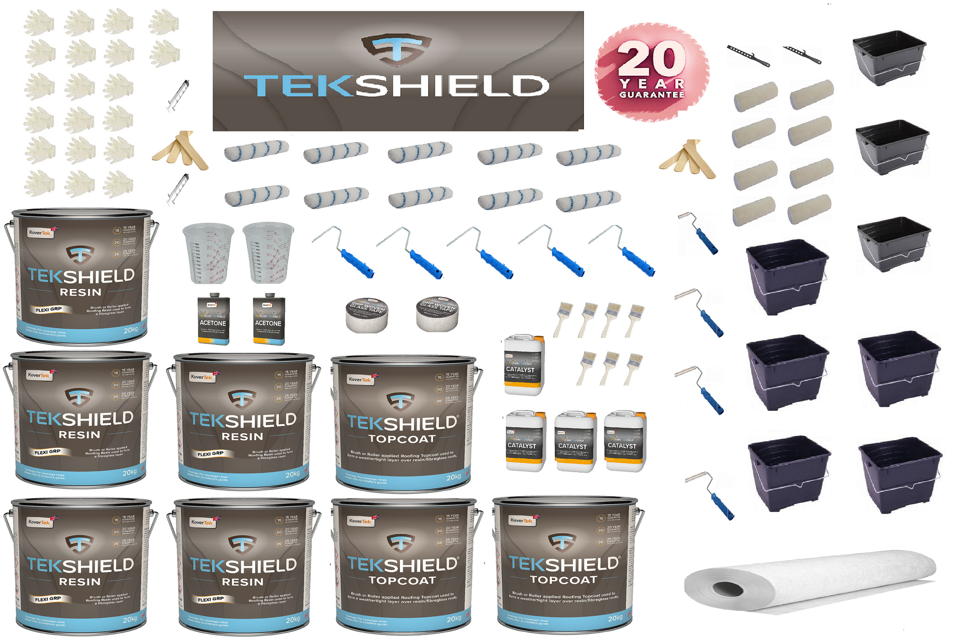 Finished flat roof using the Apex Tekshield 450g Roofing Kit, illustrating durability and aesthetic appeal.