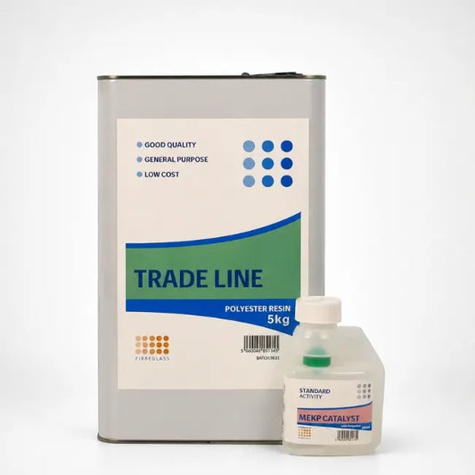 Trade Line Polyester Resin 5kg with MEKP Catalyst bottle for fibreglass applications