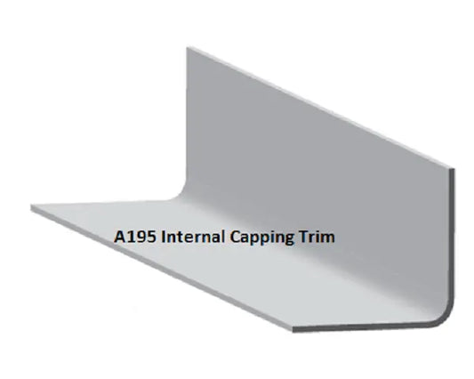 AT195 INT trim.  Used for forming upstands, gutter floors, capping walls and to cover flashings.   AT195 INT: Adhesion on inner face.  Supplied in 3 metre lengths.  Dimensions:  Girth: 195mm  Flange width: 105mm