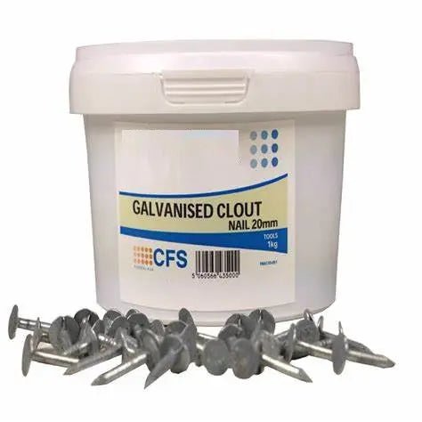 Galvanised Clout Nails 20mm – 1kg Pack - Apex